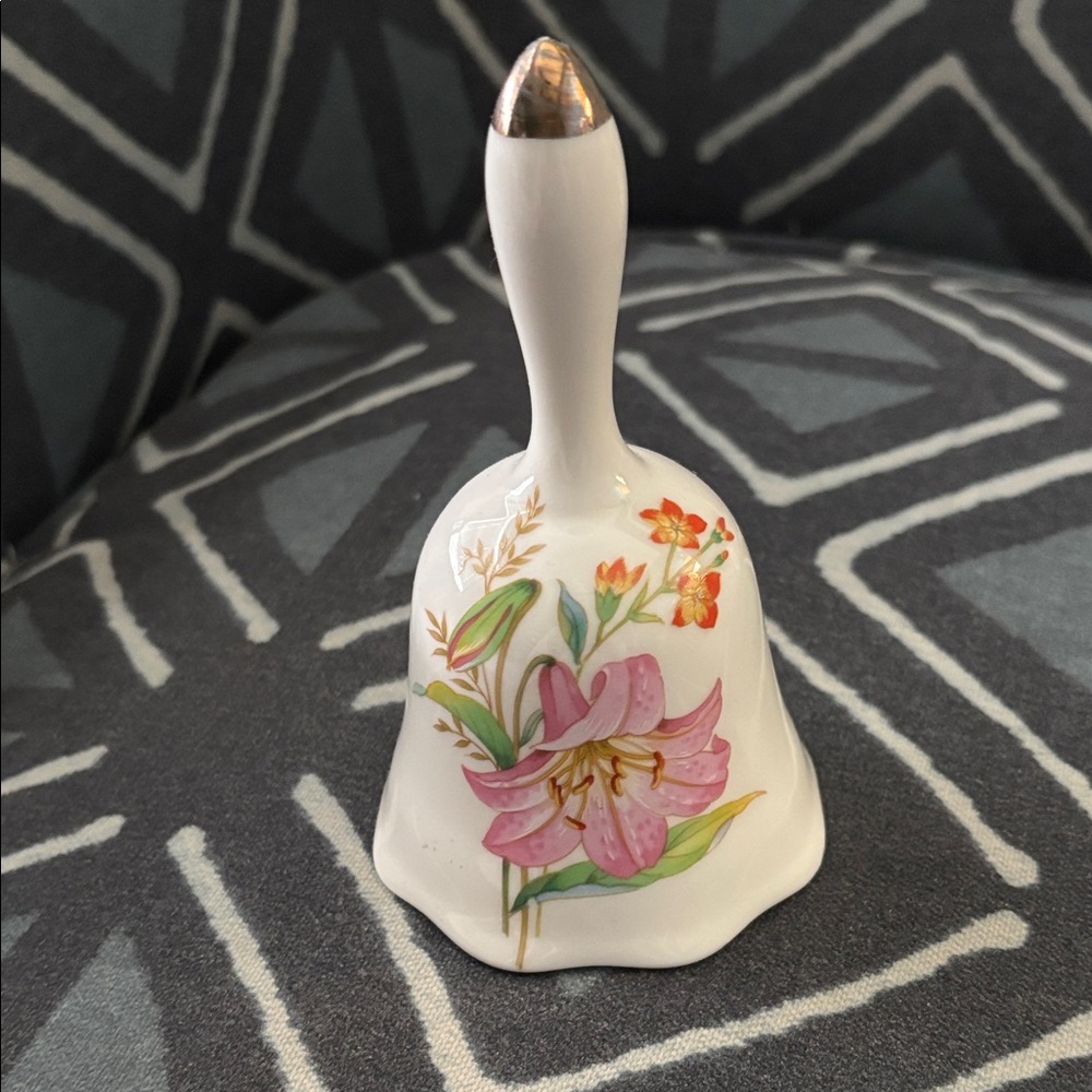 Vintage Flambro Imports Spring Floral Porcelain Bell